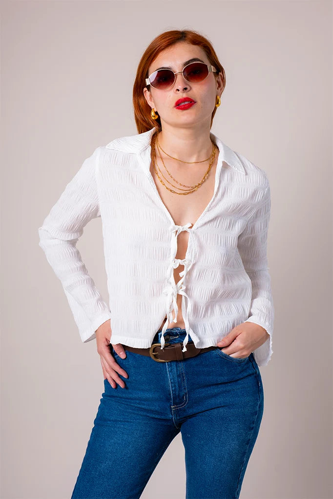 BLUSA LACE UP G-C 8600.