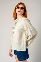 CAMISA LACE UP G-C 8294.