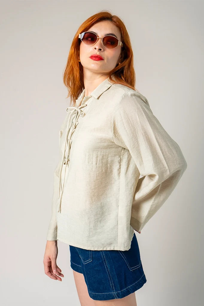CAMISA LACE UP G-C 8294.