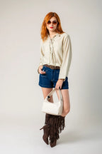 CAMISA LACE UP G-C 8294.