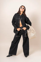 JEANS WIDE LEG CUT OUT R-M 8345.