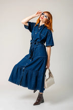 VESTIDO LARGO DENIM G-M 8309.