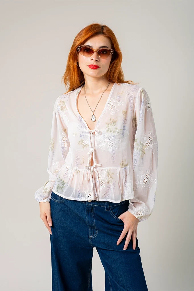 BLUSA FLUIDA BORDADA G-C 8215.