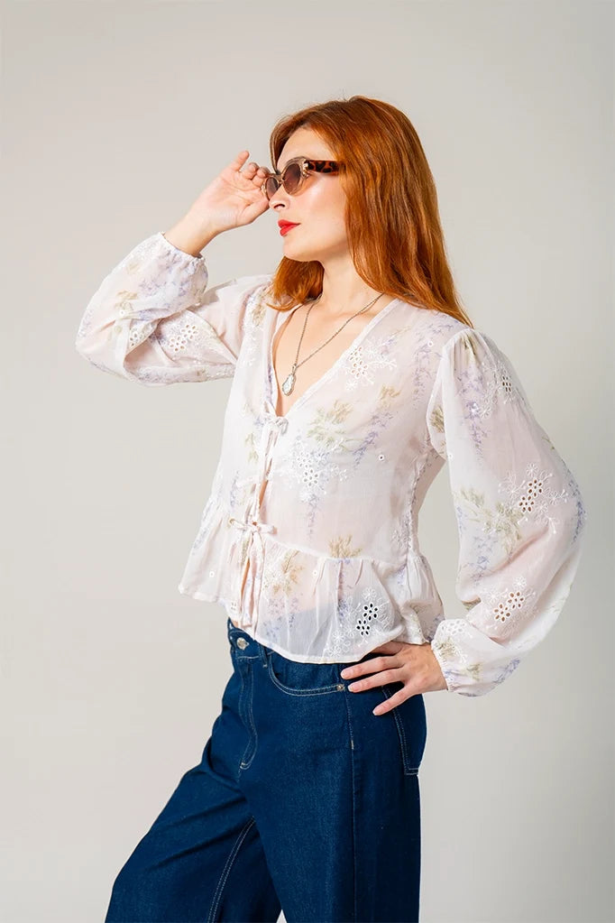 BLUSA FLUIDA BORDADA G-C 8215.