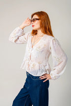 BLUSA FLUIDA BORDADA G-C 8215.