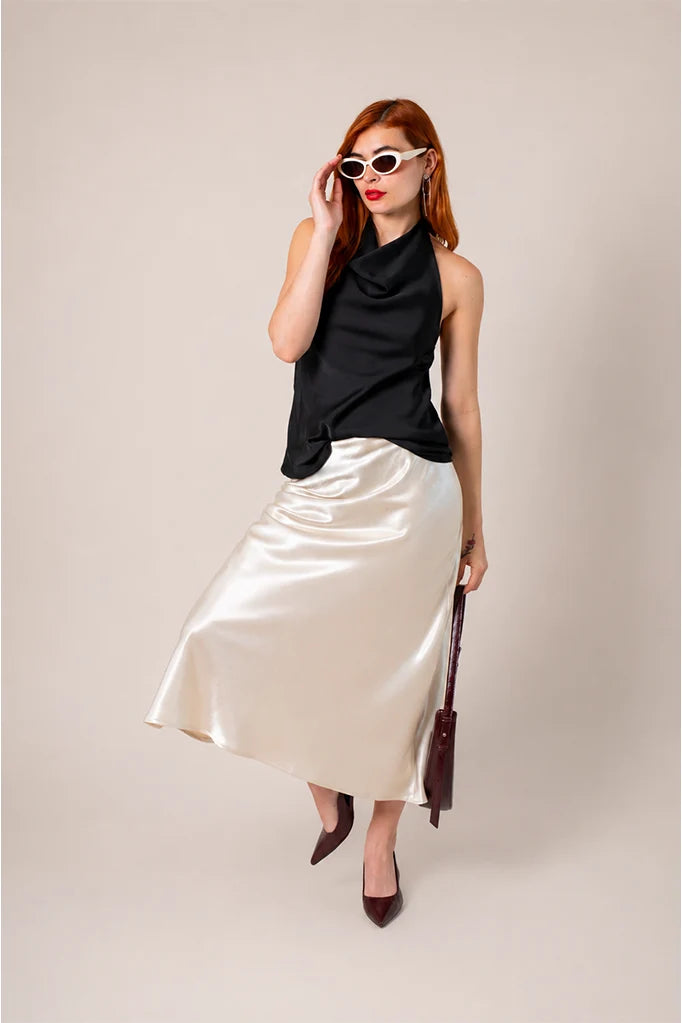 FALDA MIDI SATIN B-M 8557.
