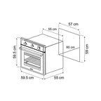 Horno a Gas Gas DRIJA Vidrio Templado Acero Inoxidable Negro EUROPA 60 GAS