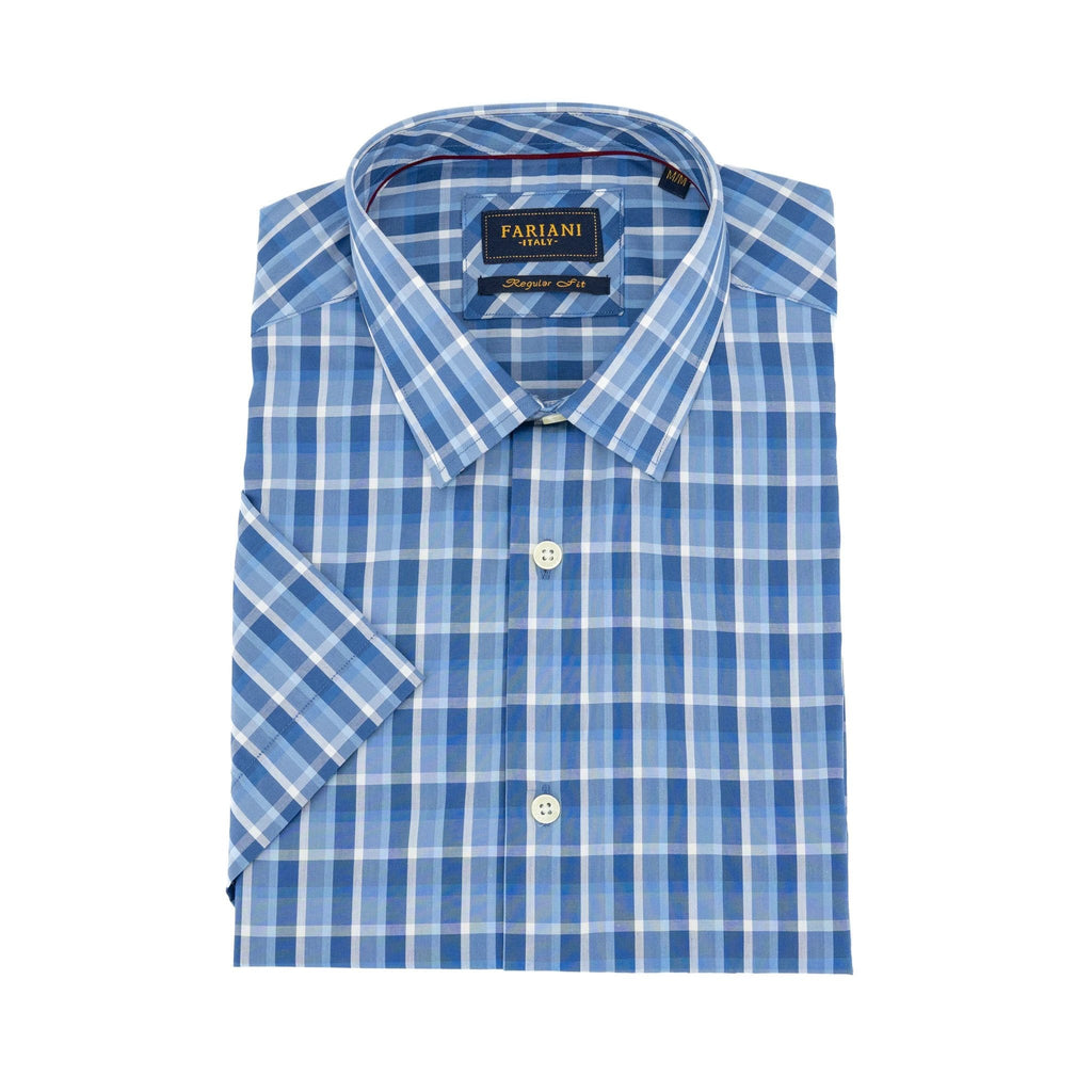 Camisa Fariani Mangas Cortas Cuadros P/ Caballeros by Fariani