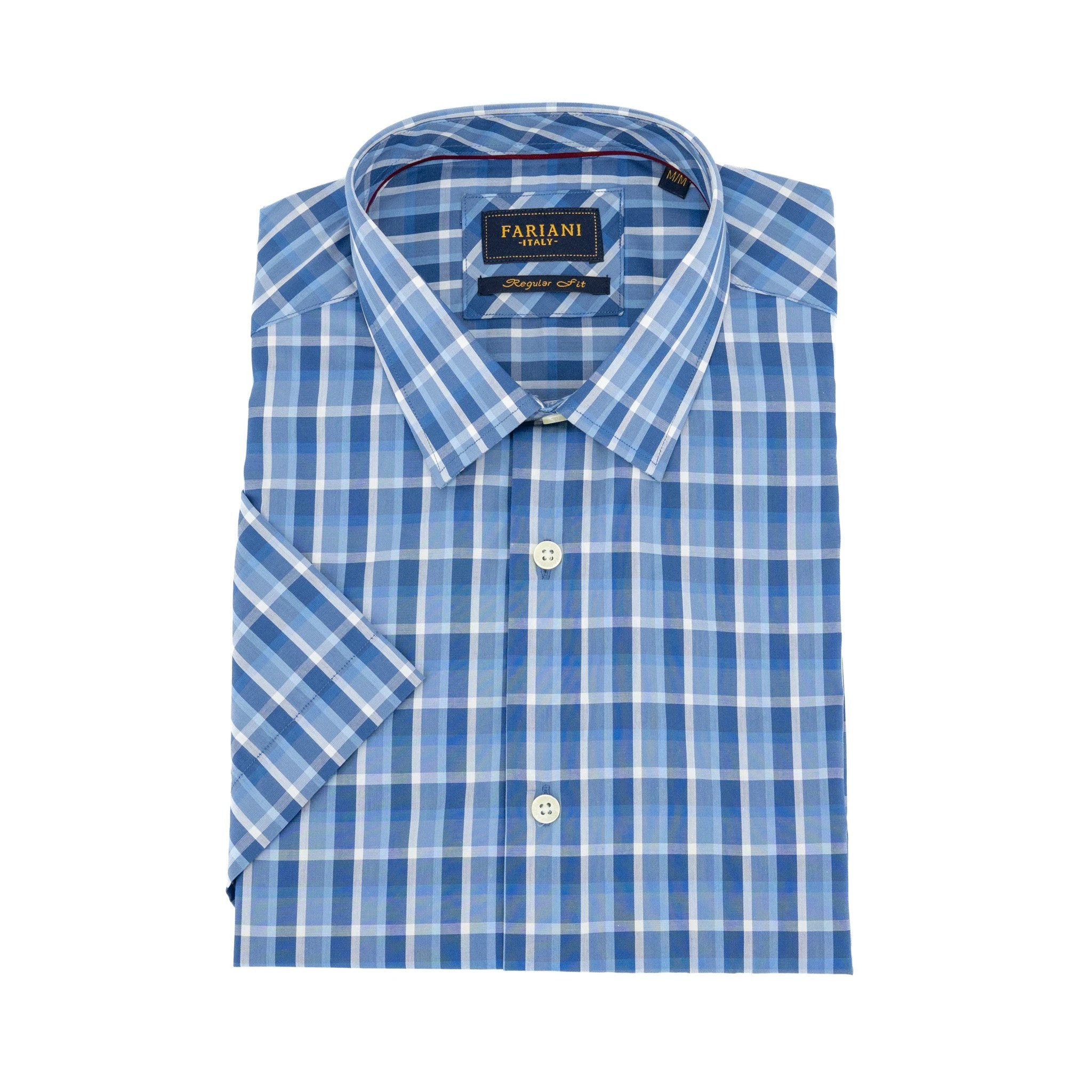 Camisa Fariani Mangas Cortas Cuadros P/ Caballeros by Fariani