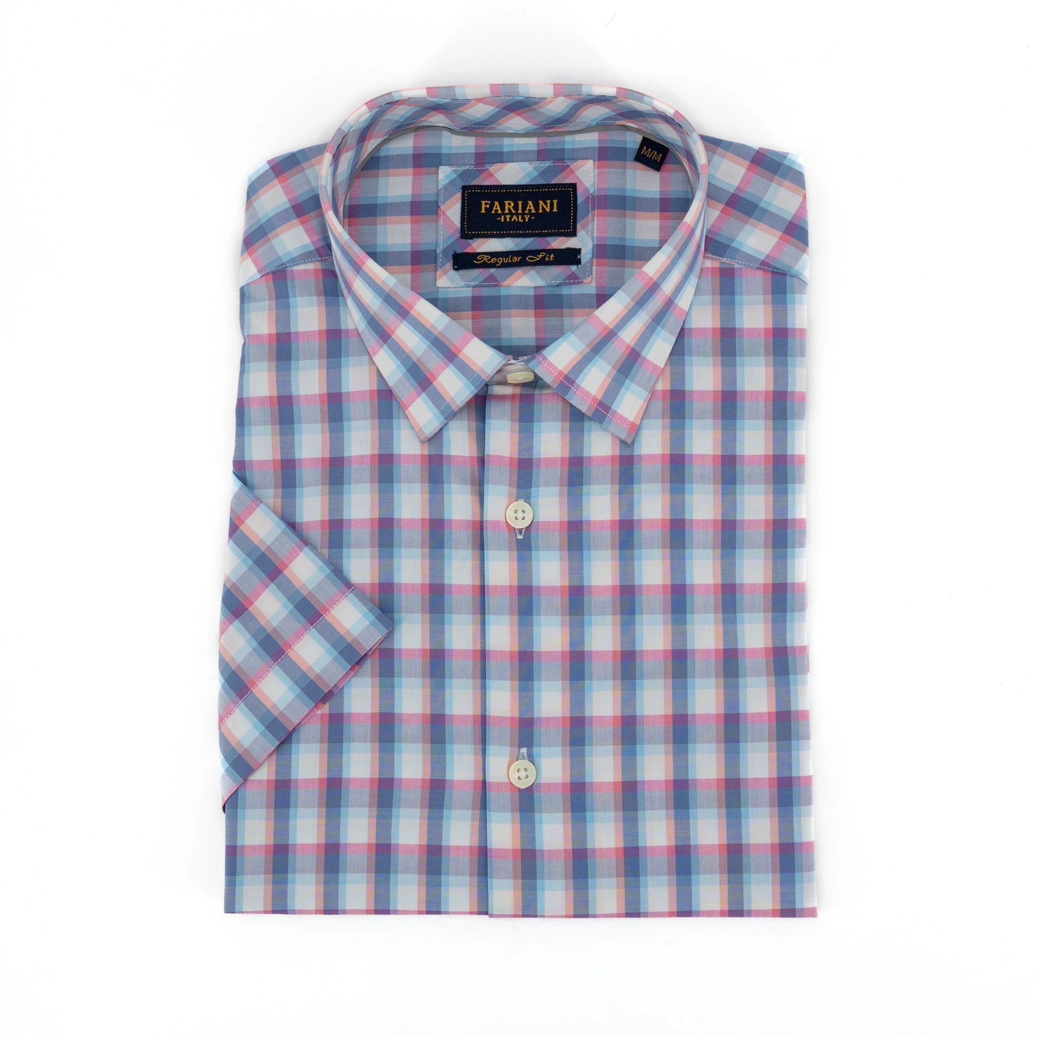 Camisa Fariani Mangas Cortas Cuadros P/ Caballeros by Fariani