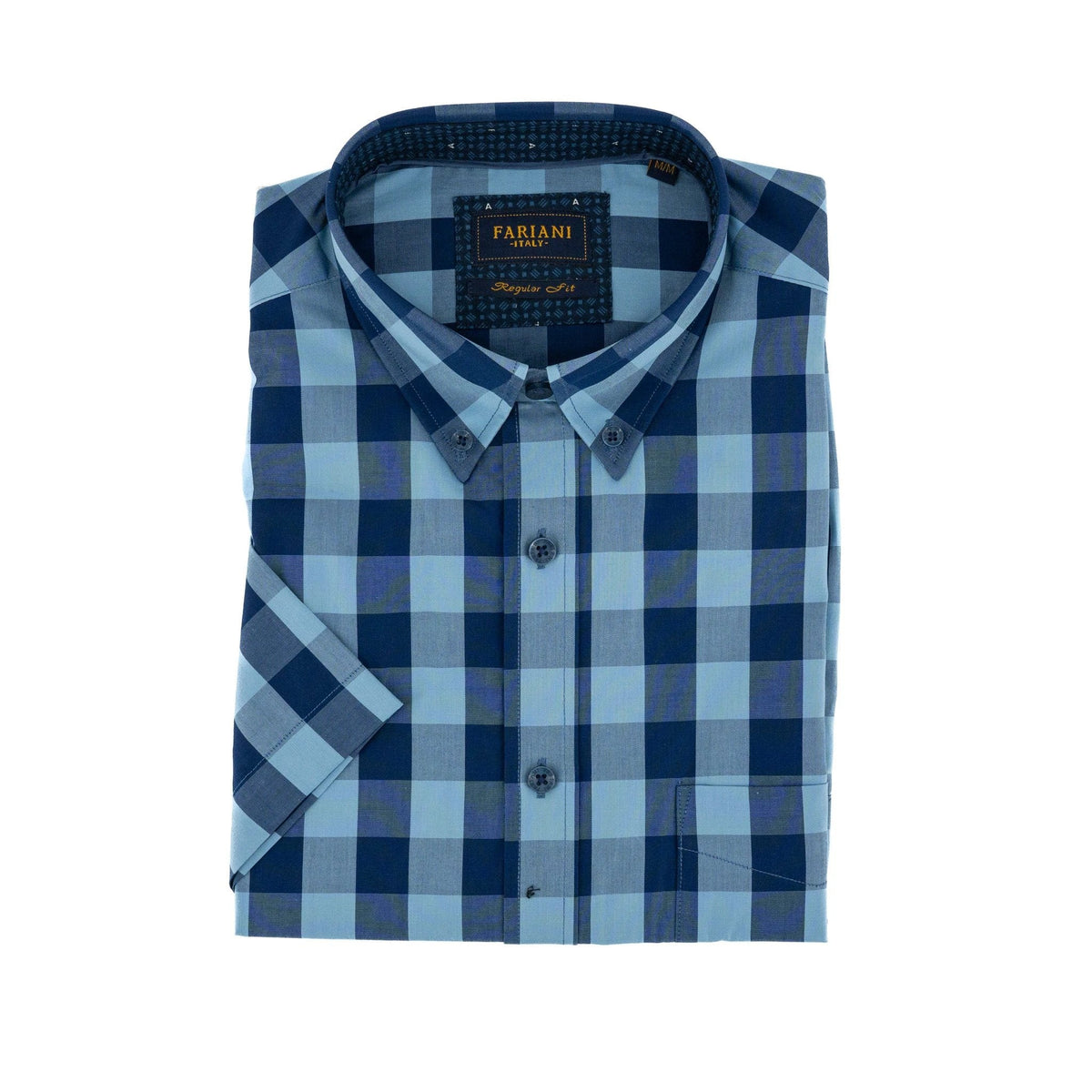 Camisa Fariani Mangas Cortas Cuadros P/ Caballeros by Fariani