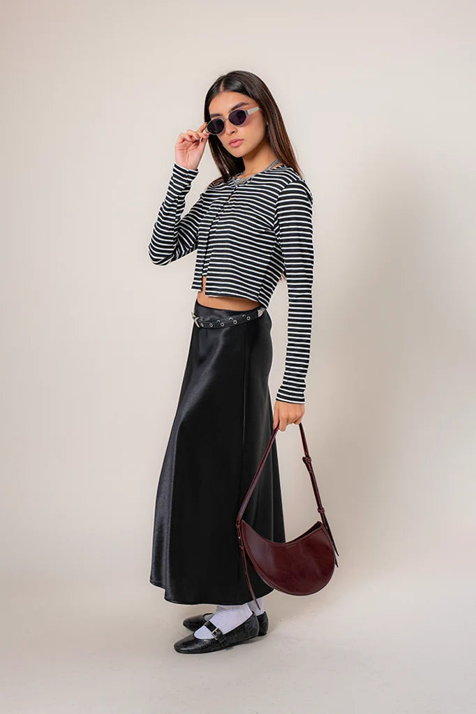 FALDA MIDI SATIN B-M 8557.