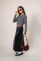 FALDA MIDI SATIN B-M 8557.