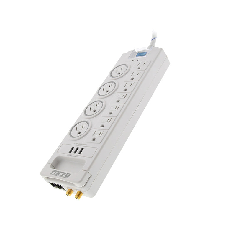 REGLETA FORZA SUPRESOR SOBRETENSION 11 SALIDAS W/USB WHITE