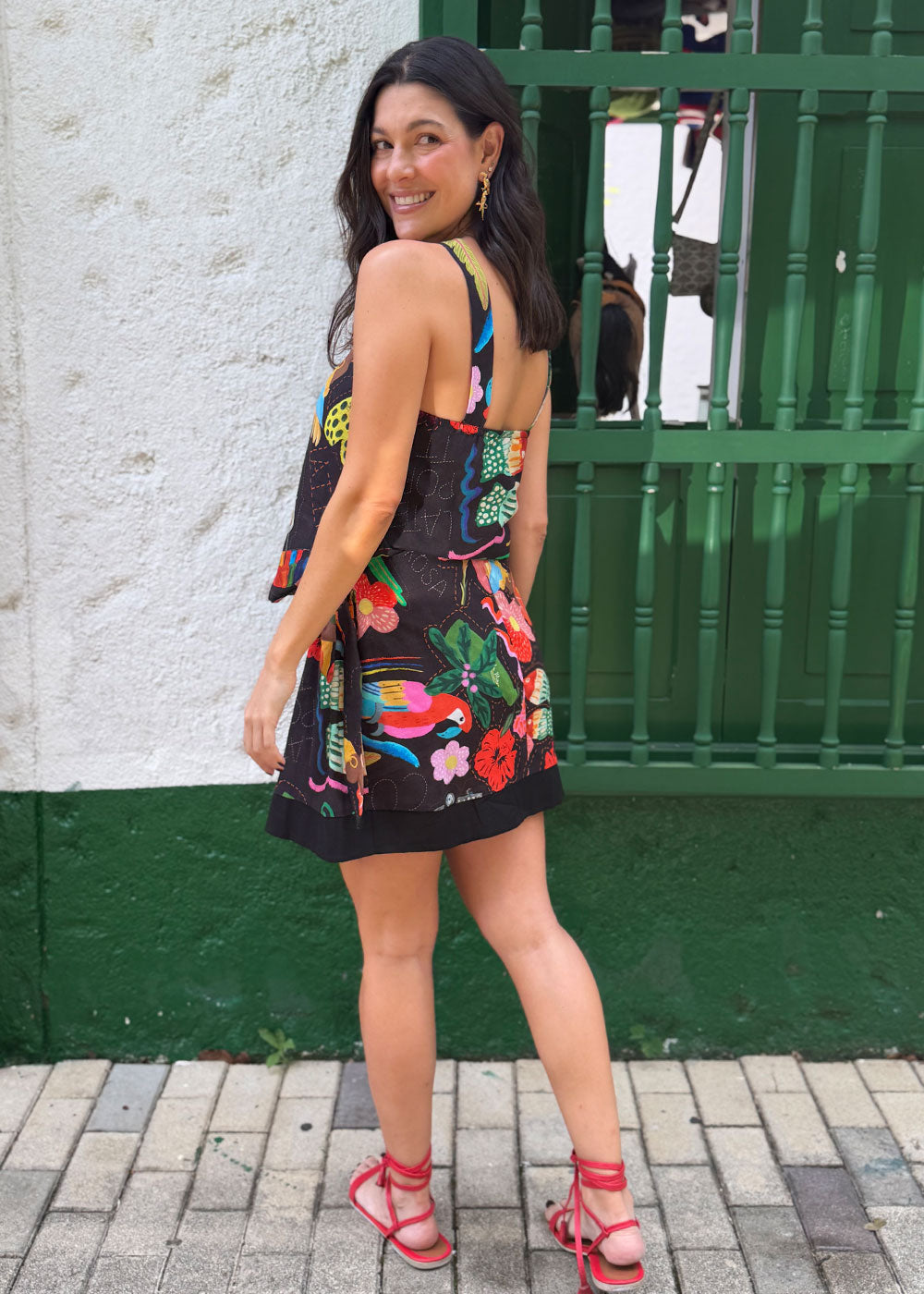 short printed skirt lifestyle full-length shot