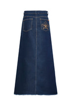 Falda arena blanca azul oscuro