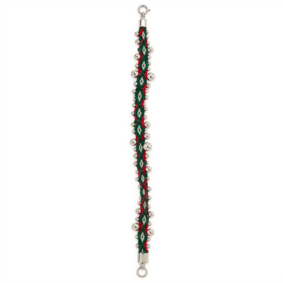 Pulsera trensada con plata