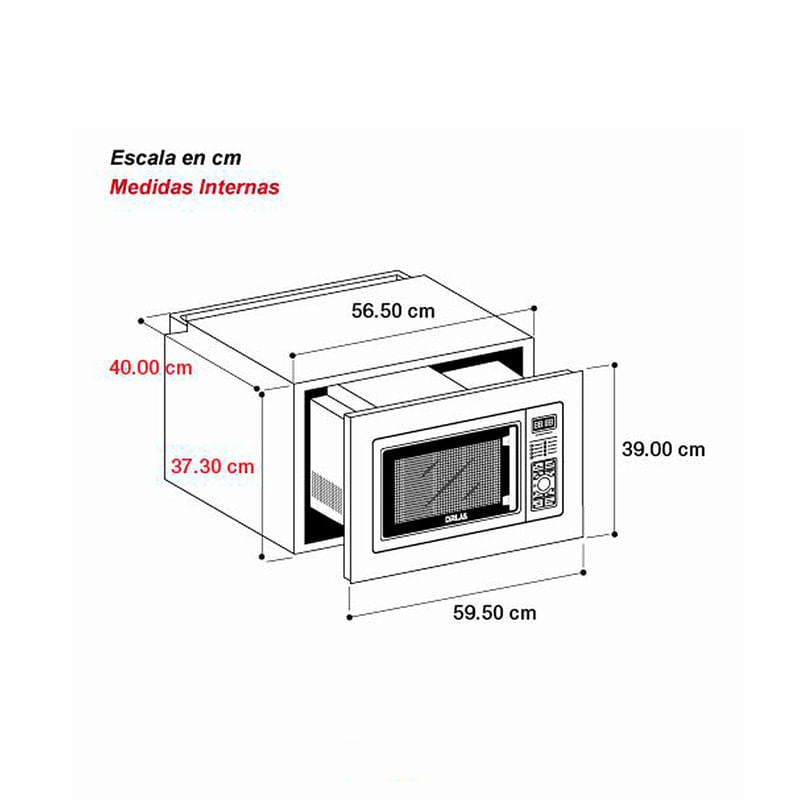 Horno Microondas Eléctrico DRIJA Vidrio Templado Acero Inoxidable Negro FLORENCIA 25L BLACK