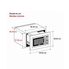Horno Microondas Eléctrico DRIJA Vidrio Templado Acero Inoxidable Negro FLORENCIA 25L BLACK