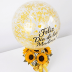 Arreglo de 6 girasoles - baby breath y globo personalizado