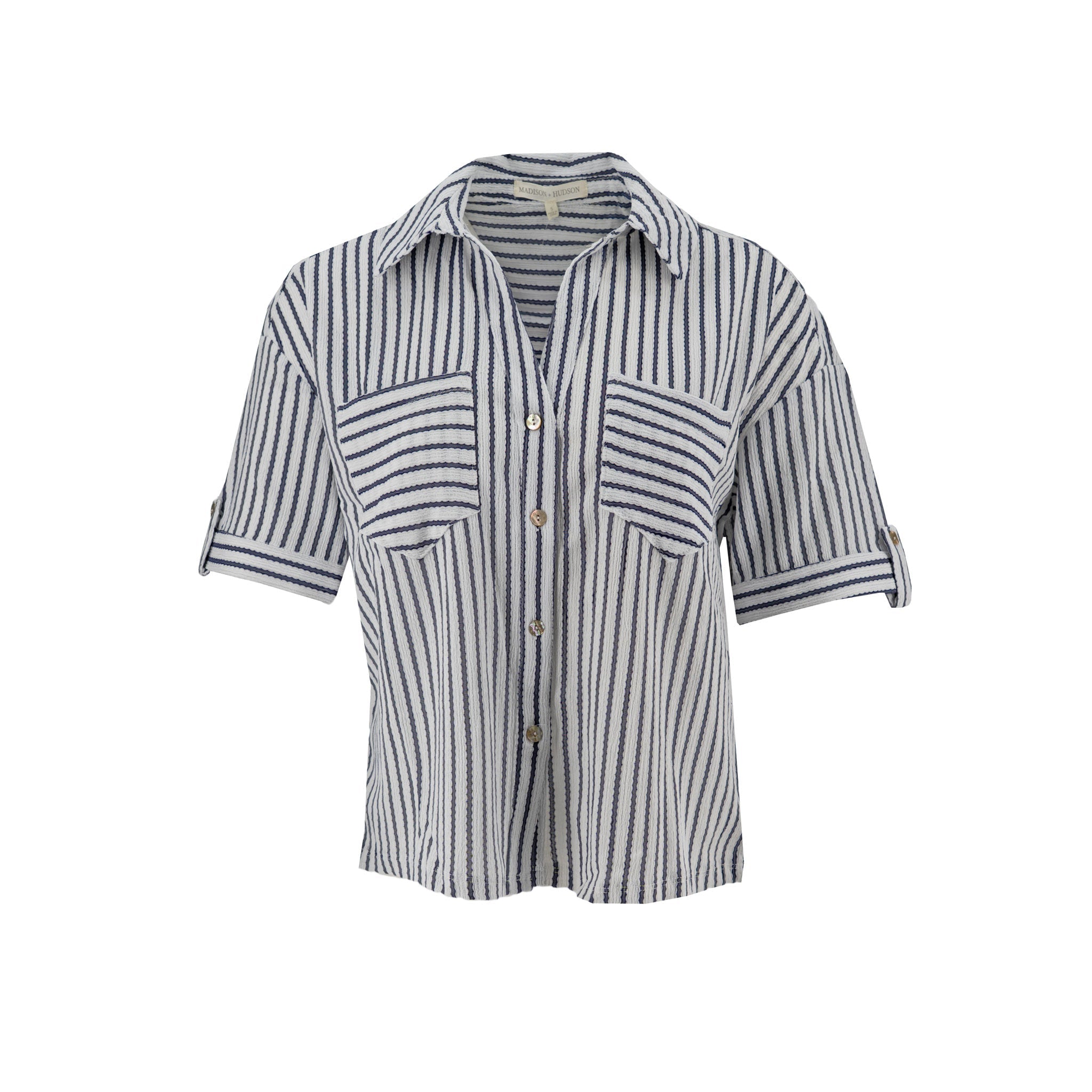 Blusa Madison And Hunson Mangas Cortas Rayas para Damas