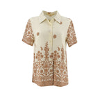 Blusa Gold Lips Mangas Cortas Floral para Damas