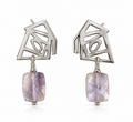 Aretes  de plata 925 con piedra de bolivianita