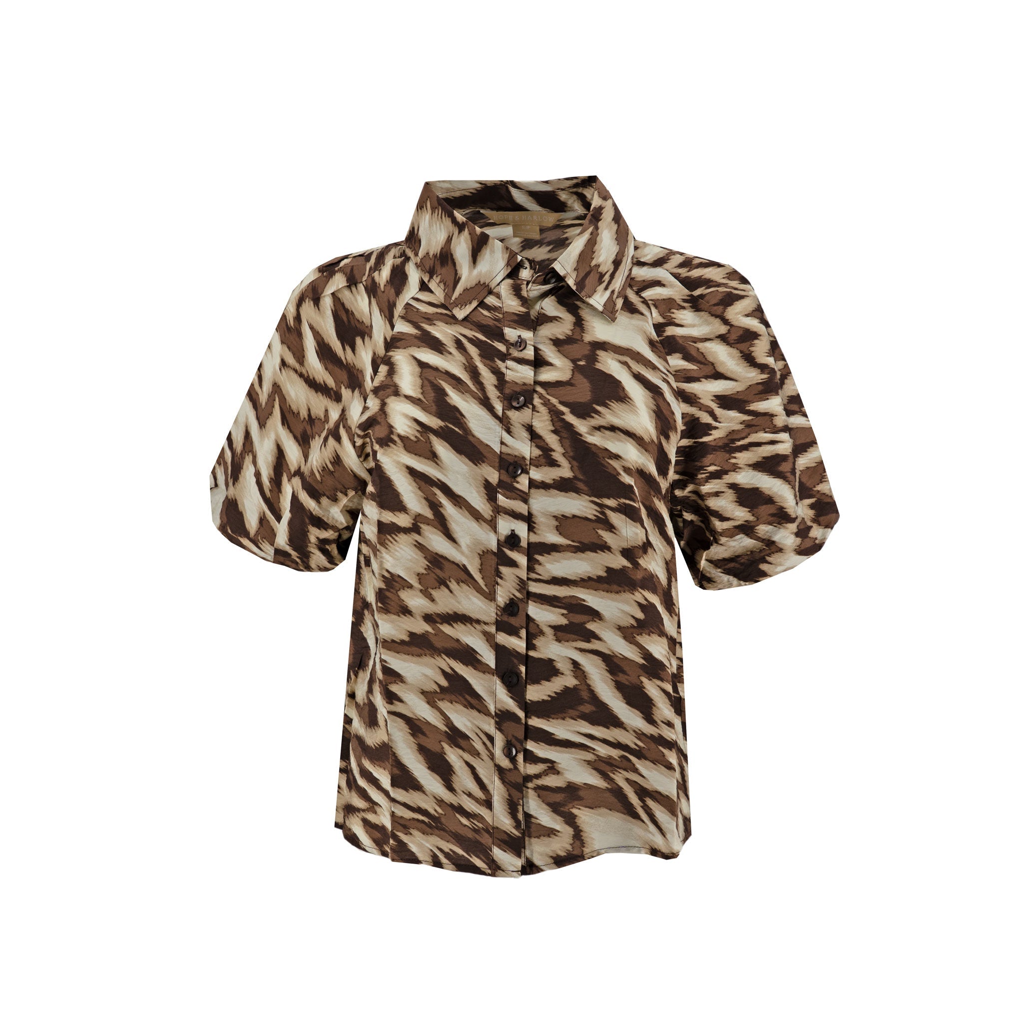 Blusa Hope & Harlow Mangas Cortas Animal Print para Damas