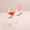 Copa de Vino Estilo Flores