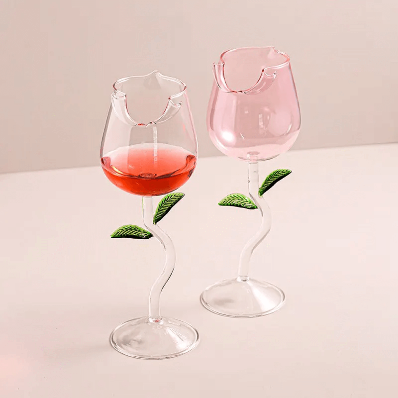 Copa de Vino Estilo Flores