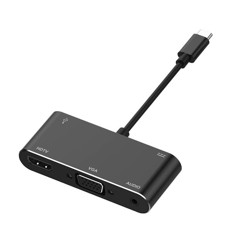 Hub USB-C a HDMI, VGA, AUX, USB Y USB C