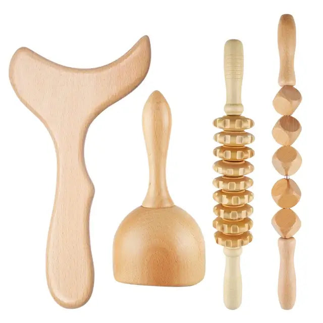 Kit 4 en 1 Herramientas de Masaje Maderoterapia