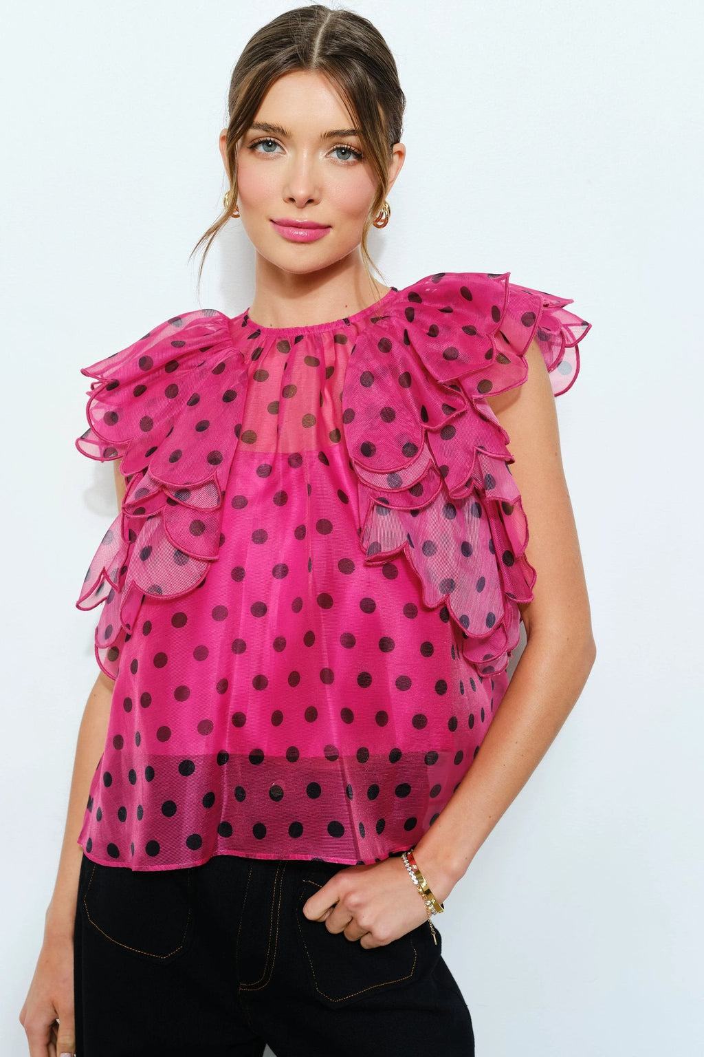 Blusa Ina Mangas Cortas Estampada Para Damas by Ina