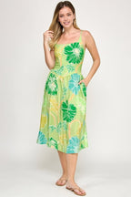 Vestido Millibon sin Mangas Estampado para Damas