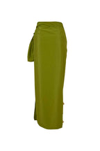 FALDA SAMOA BORLAS RAFIA HIGH OLIVE