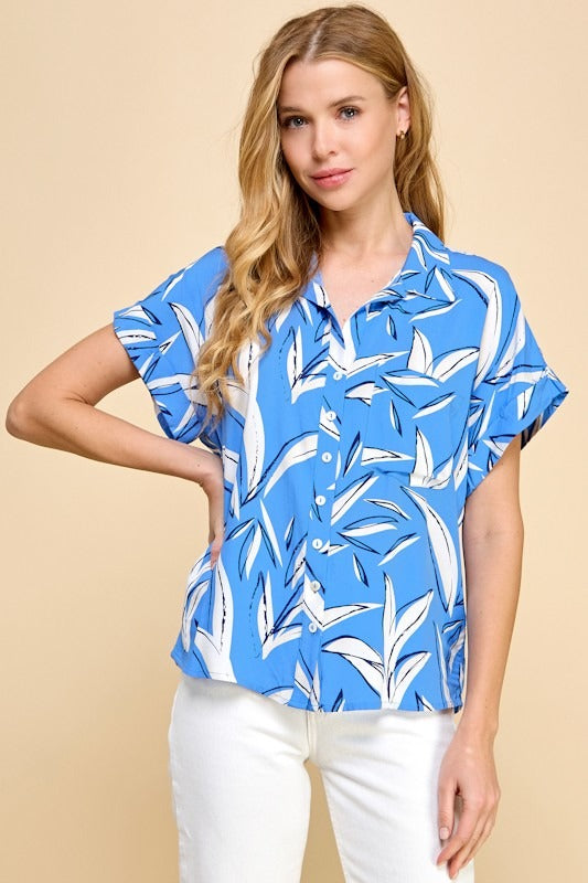 Blusa Millibon Mangas Cortas Estampado para Damas