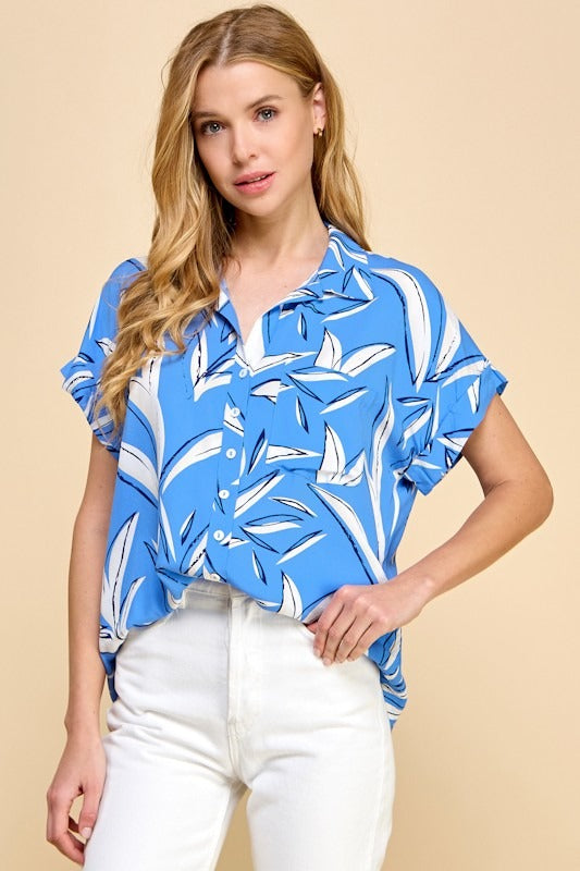 Blusa Millibon Mangas Cortas Estampado para Damas