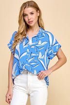 Blusa Millibon Mangas Cortas Estampado para Damas