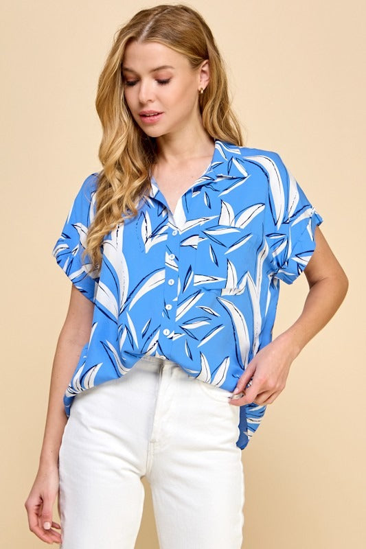 Blusa Millibon Mangas Cortas Estampado para Damas