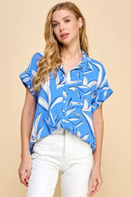 Blusa Millibon Mangas Cortas Estampado para Damas