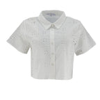 Blusa Iris Mangas Cortas Encaje Eyelet Para Damas by Iris
