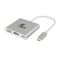 ADAPTADOR XTECH MULTIPUERTOS USB-C 3-EN-1 SILVER