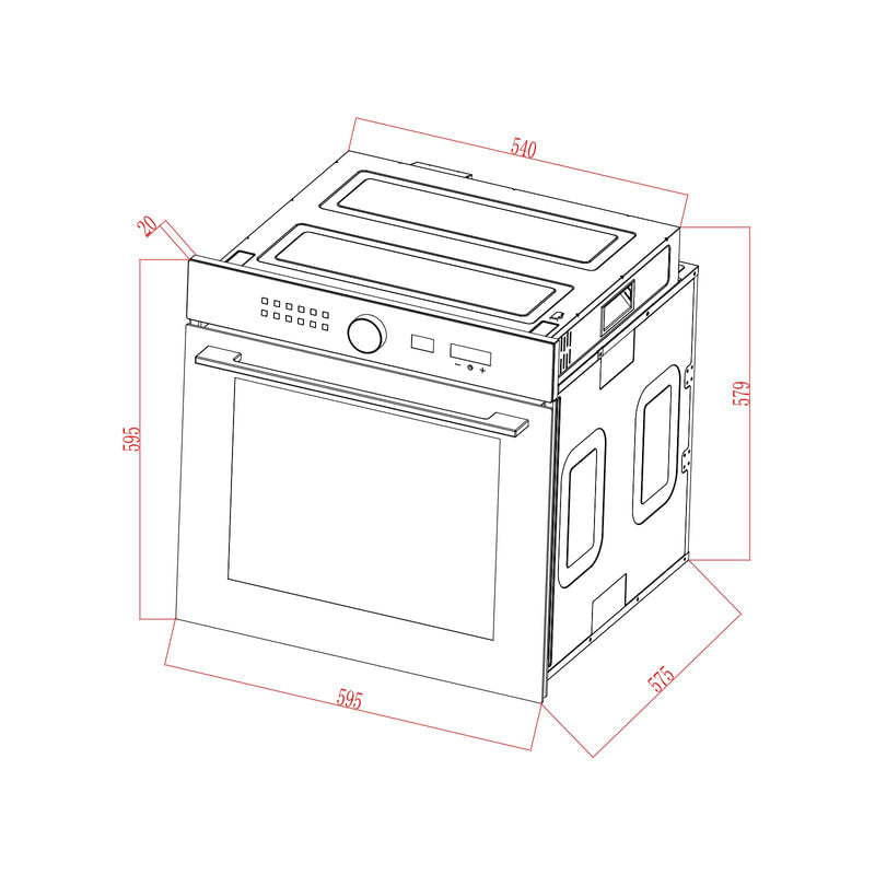 Horno Eléctrico DRIJA Vidrio Templado Negro ÍNDICO 60 - AIR ELÉCTRICO