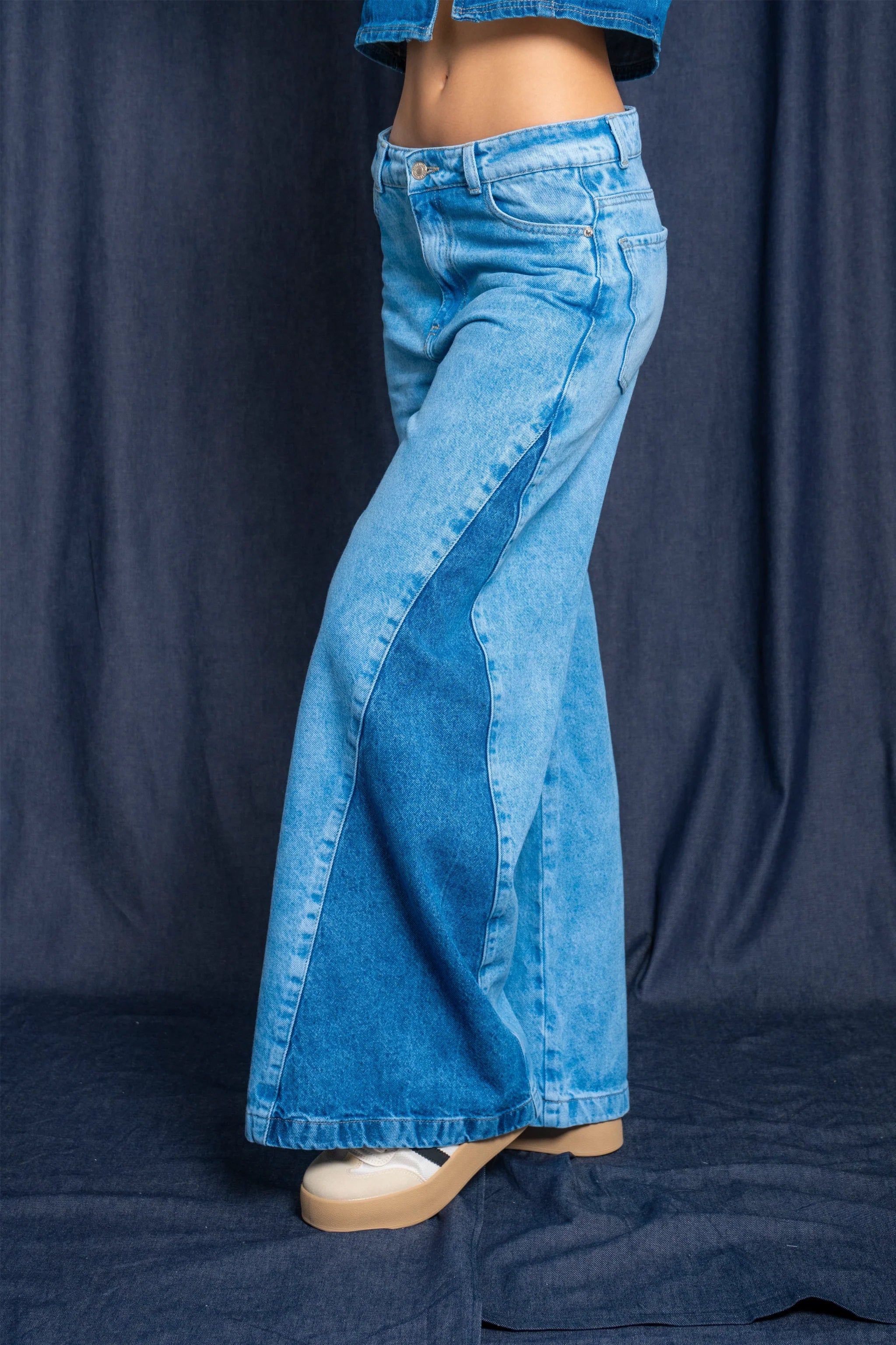 JEANS WIDE LEG CONTRASTE G-M 7624 - Kliquea