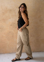 khaki jeans functional front pockets detail