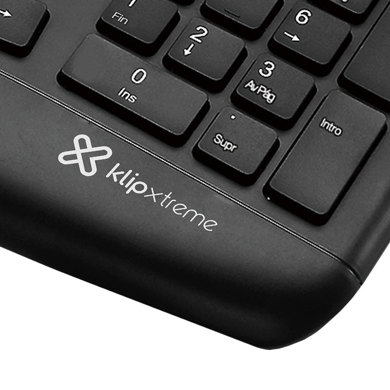 TECLADO KLIPX ERGONÓMICO SPA USB BLACK