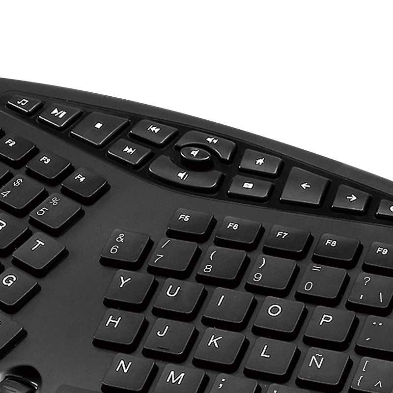 TECLADO KLIPX ERGONÓMICO SPA USB BLACK