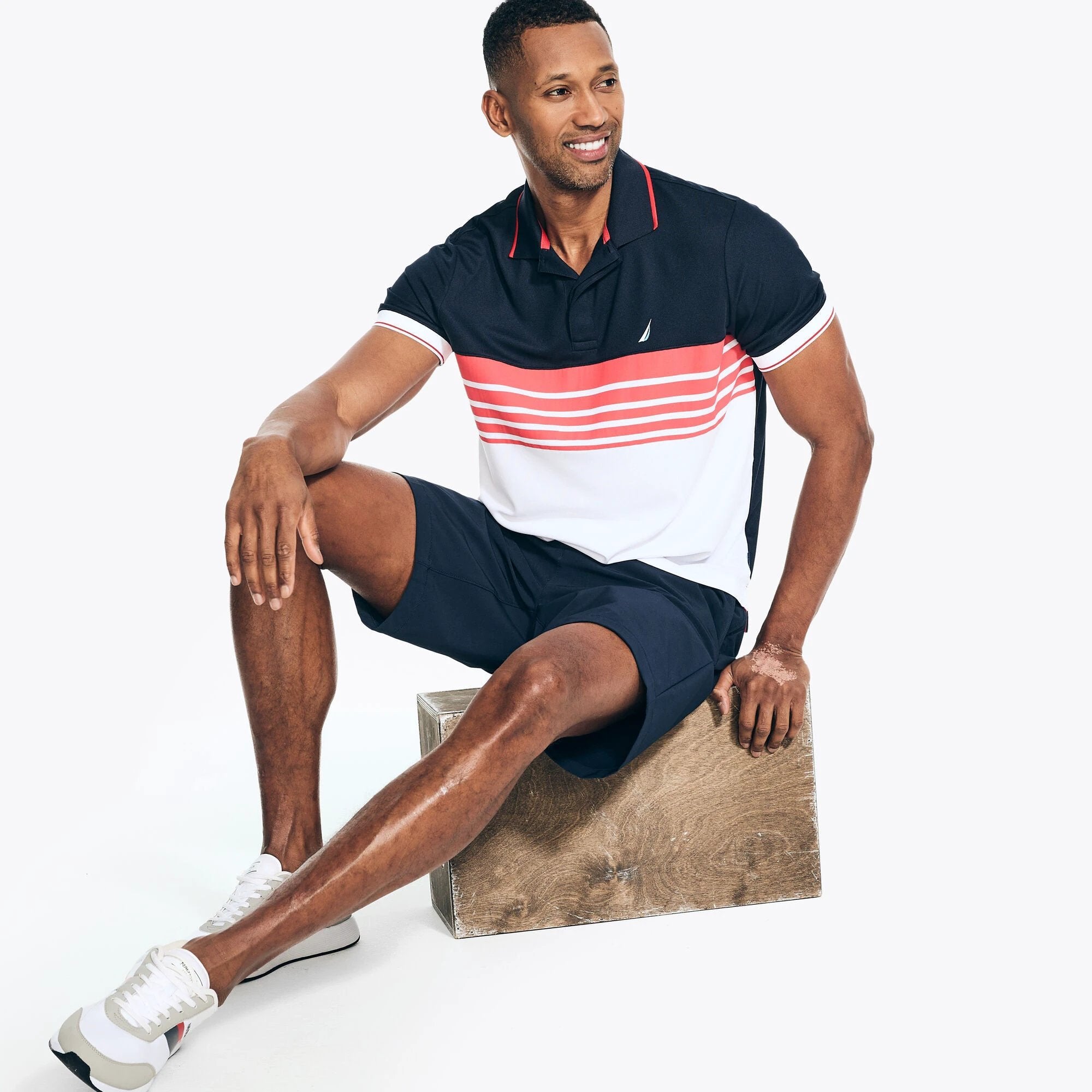 Poloshirt Nautica Mangas Cortas Rayas P/ Caballeros KR3612-4NV by Nautica