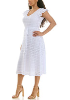 Vestido Nina Leonard Mangas Cortas Liso Encaje para Damas