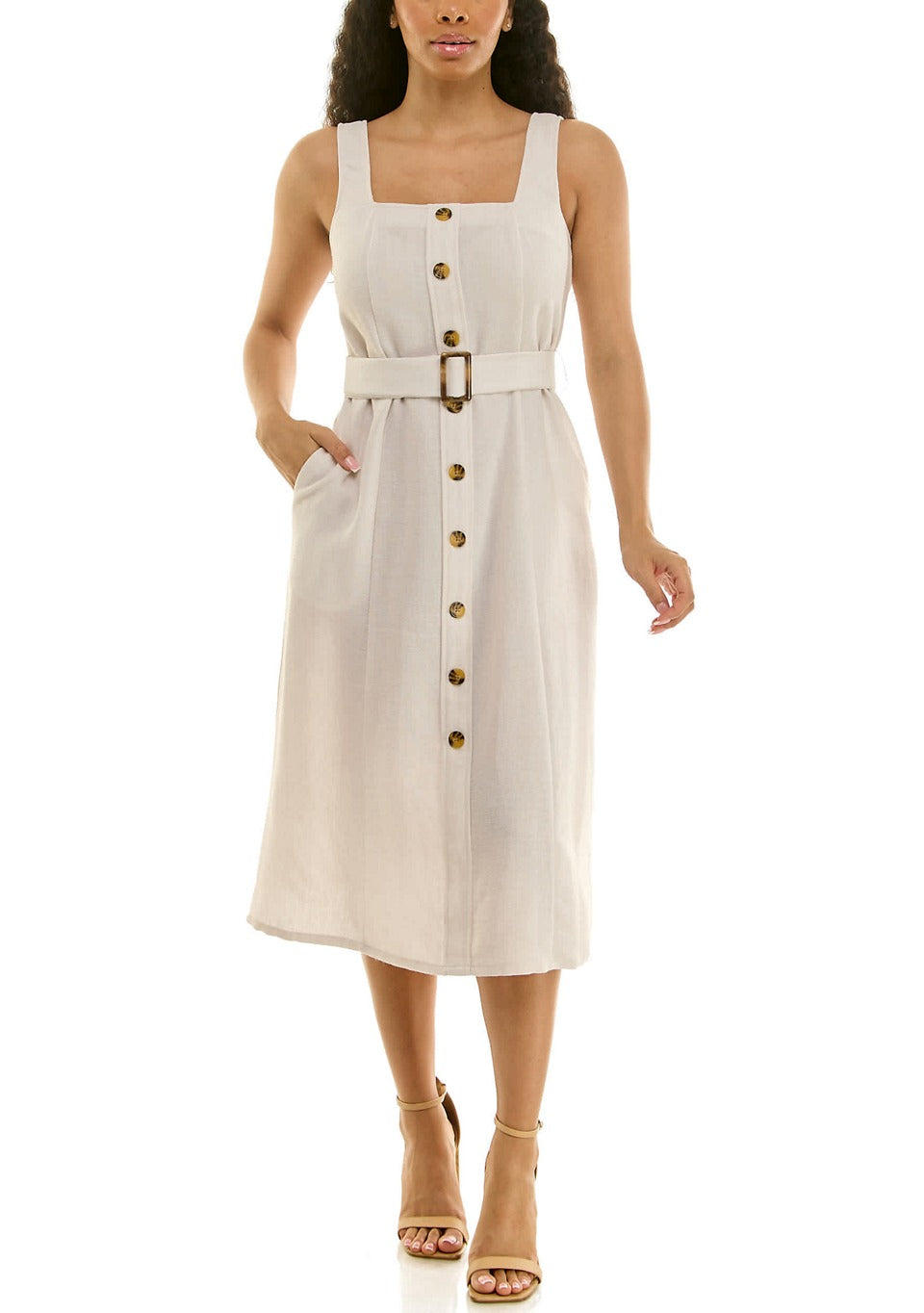 Vestido Nina Leonard sin Mangas Liso para Damas